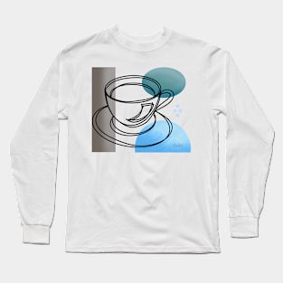 Love my coffee line art Long Sleeve T-Shirt